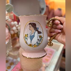 New Disney Belle Mug with Gold and Pink Accents